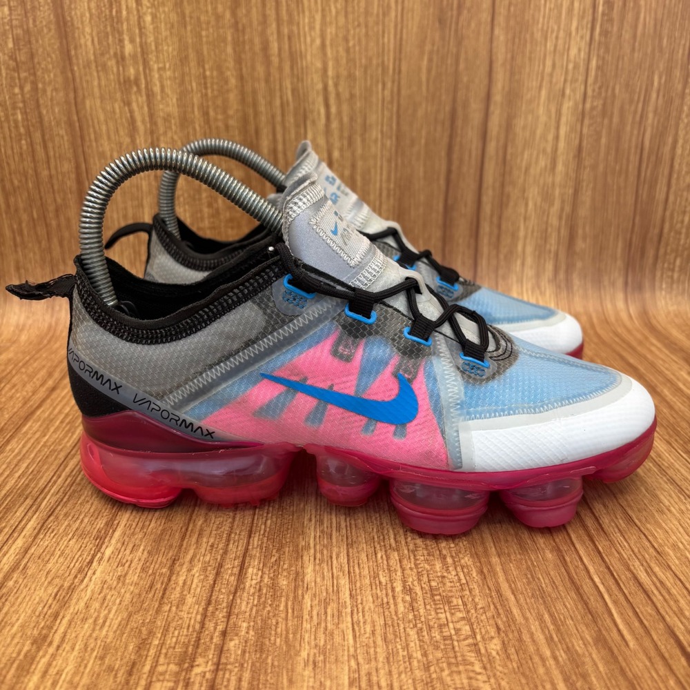 Nike Air VaporMax 2019 Kids 5Y or Women 6.5 Grey Blue Pink AJ2616-008 Running
